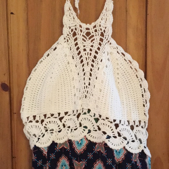 Kiss The Sky Crochet Top Print Festival Dress - Picture 7 of 8